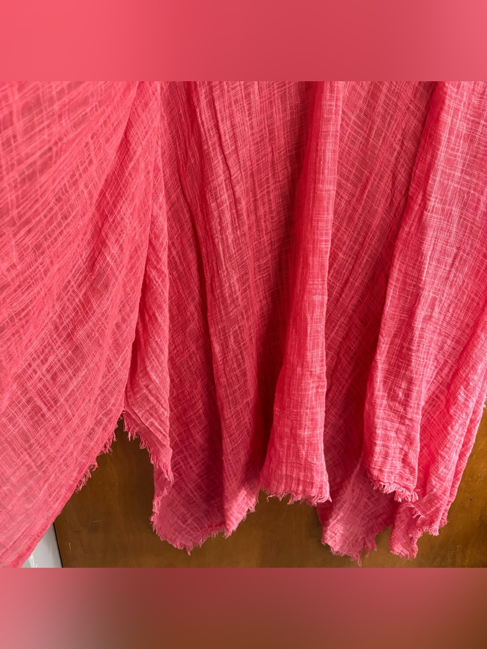 Vince Camuto Pink Textured Longline Shawl Kimono Wrap Jacket Boho Beachy Resort - Picture 8 of 10